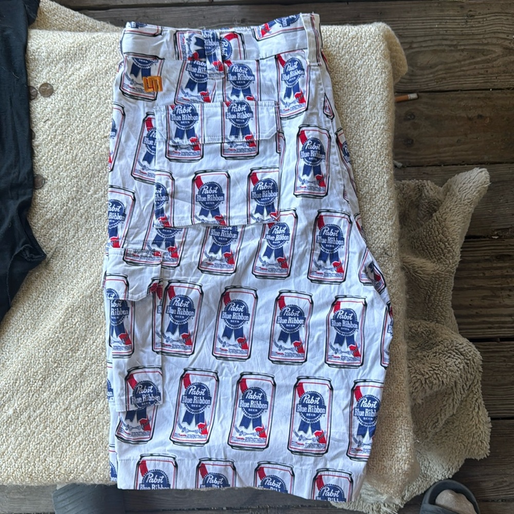 Loudmouth Pabst blue ribbon shorts